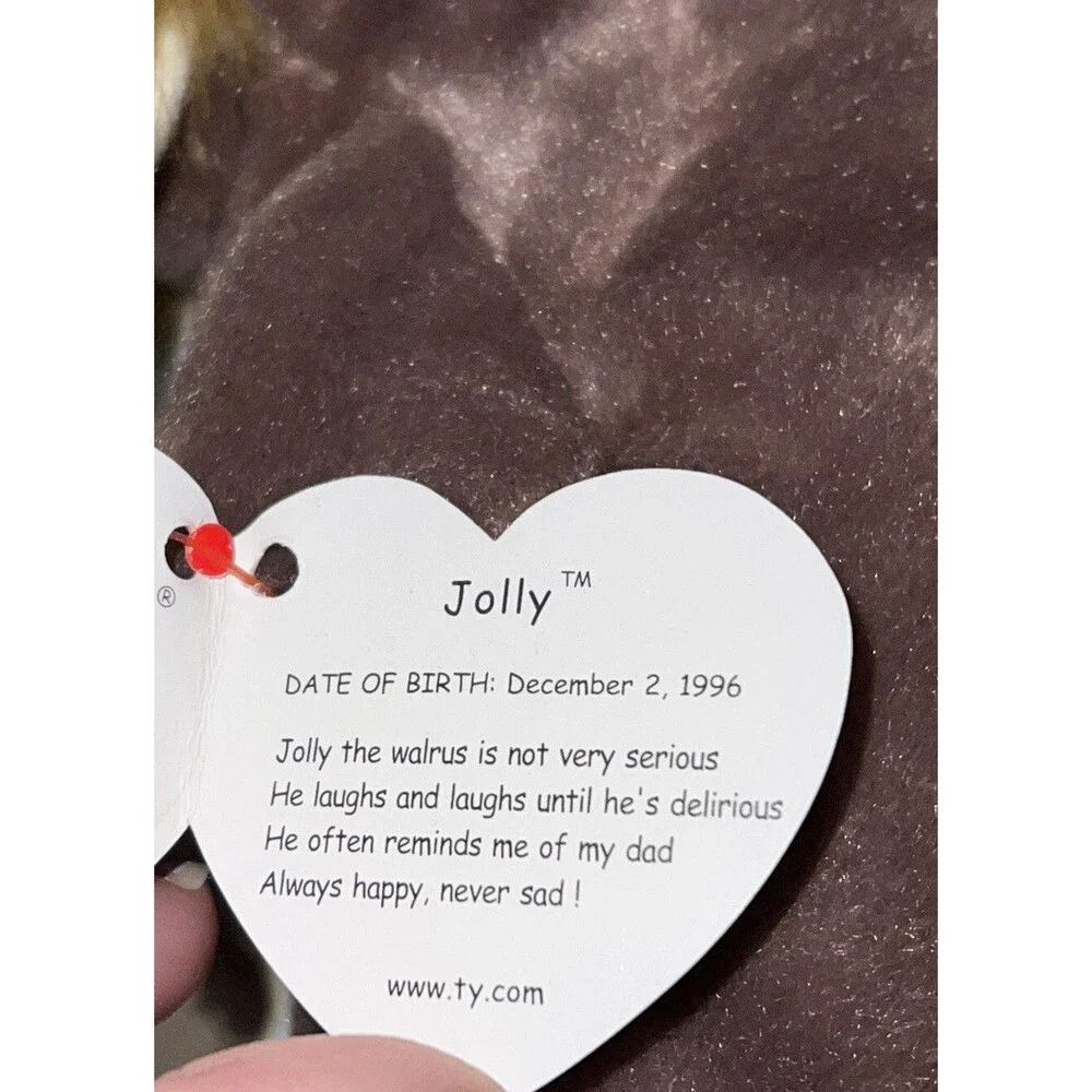 Ty Jolly the Walrus Beanie Baby, 1996, with tag errors. New